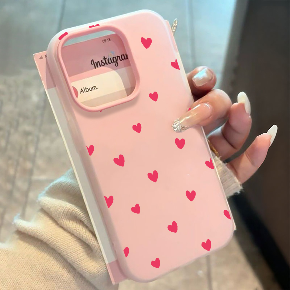 Red Love Heart Pattern Phone C - Xiaomi Redmi Note 14 评论和价格
