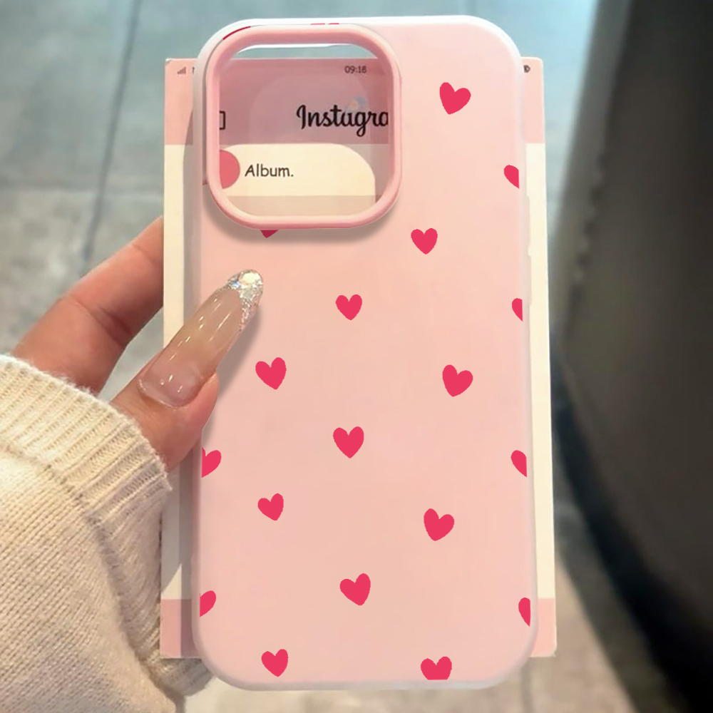 Red Love Heart Pattern Phone C - Xiaomi Redmi Note 14 评论和价格