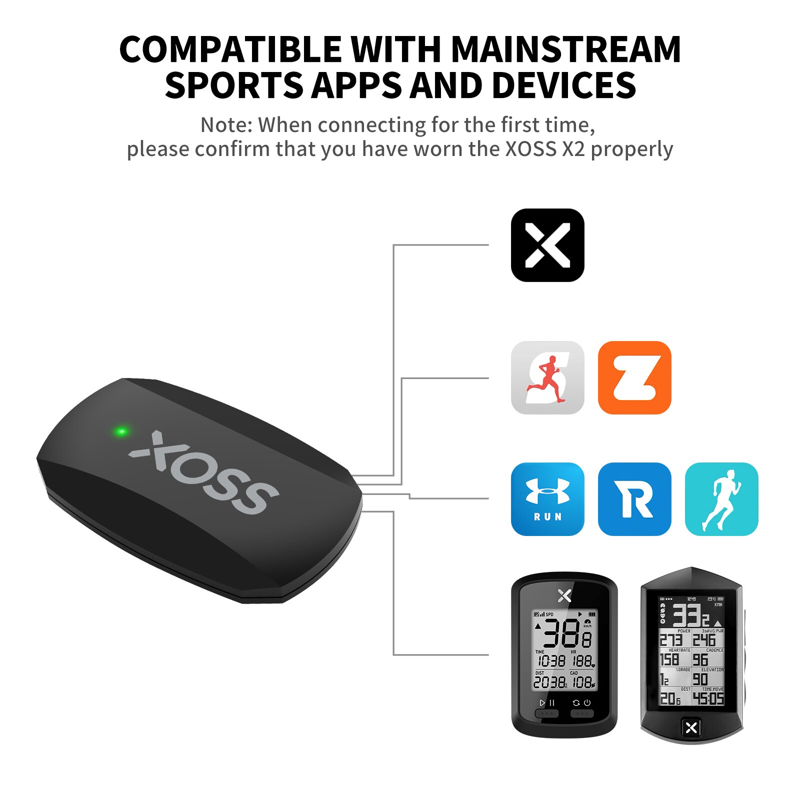 XOSS X2 Chest Strap Heart Rate - Breath Rate Monitor 评论和价格